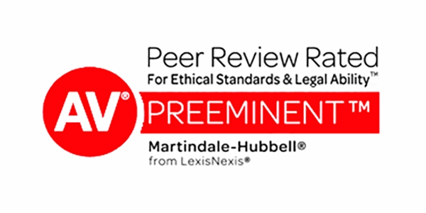 Martindale-Hubbell AV Preeminent rating for attorney Jed Main